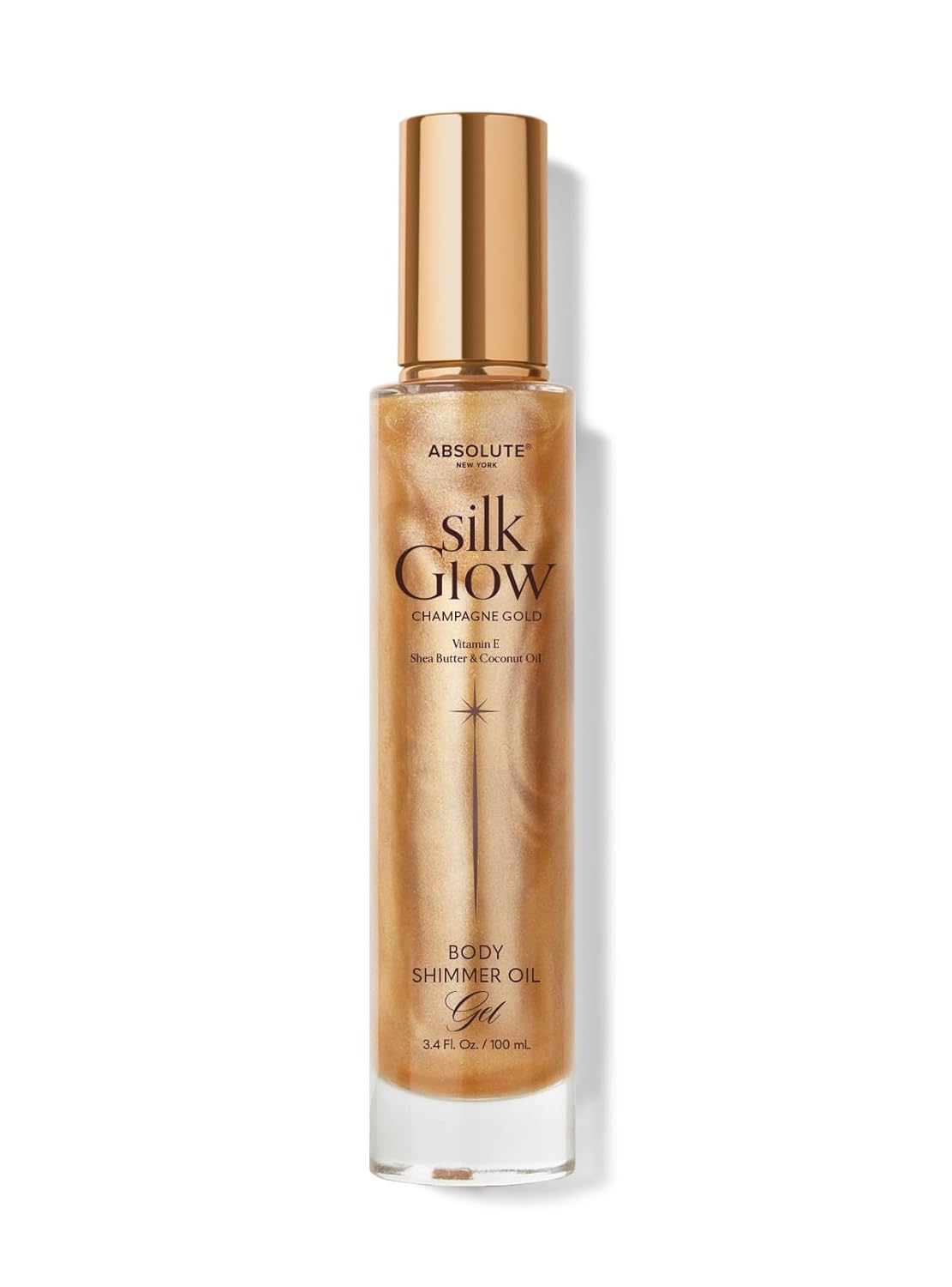 Absolute New York - Silk Glow Shimmer Mist Glow, Radiant, Shimmer Body & Face & Hair, Shea Butter, Coconut Oil, Vitamin E (SBGS06 True Bronze Oil Gel (Set of 3), 3.4 fl oz)