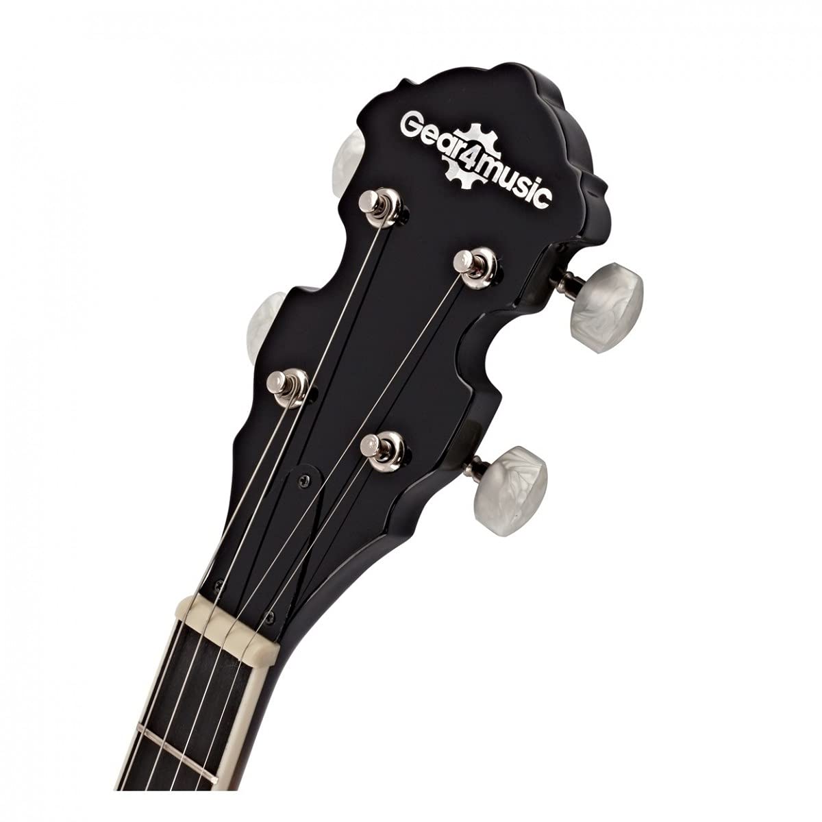 Banjo von Gear4music Tenor 4 String mit Finger Plektren und Stimmgerät