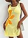 Dokotoo Bathing Suit Cover up for Women Bikini Sleeveless Sundresses Dresses Swim Coverups 2026 Trendy Floral Beach Dress Resort Wear Vacation Cruise Outfits Fashion Clothing Yellow Cream