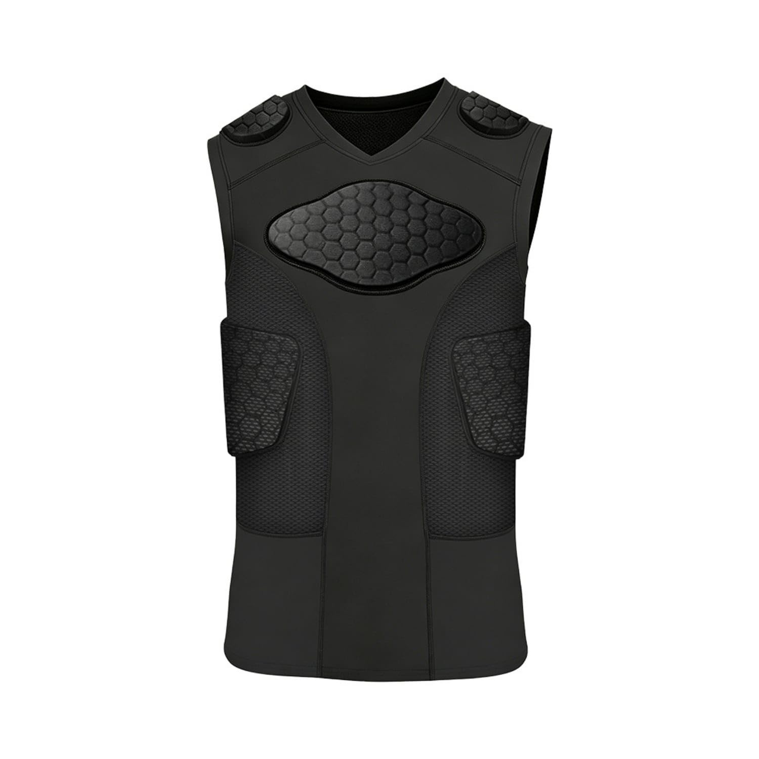 Sleeveless Sports Vest with EVA Pads Breathable Chest Protector Vest Mesh Chest Rib Protector Flexible for Athletes, Adults, Goalkeepers, Football Training, Rugby Practice, M-image-7