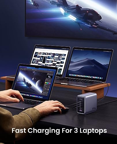 UGREEN 300W 5-Port GaN Desktop Charging Station, 140W Max Single Port for MacBook Pro/Air M2, Dell XPS, iPad Pro, iPhone 15 Pro, Galaxy S23 Ultra, Steam Deck