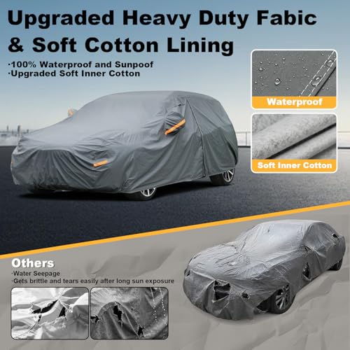 Image of GUNHYI 16 Layers Hatchback Car Cover Waterproof All Weather, Universal Fit Toyota Prius, Audi A4 Wagon, Honda Civic, Subaru WRX /Legacy, Chevrolet Cruze, Volvo V50 V60, Mazda 5, Plymouth Voyager etc.