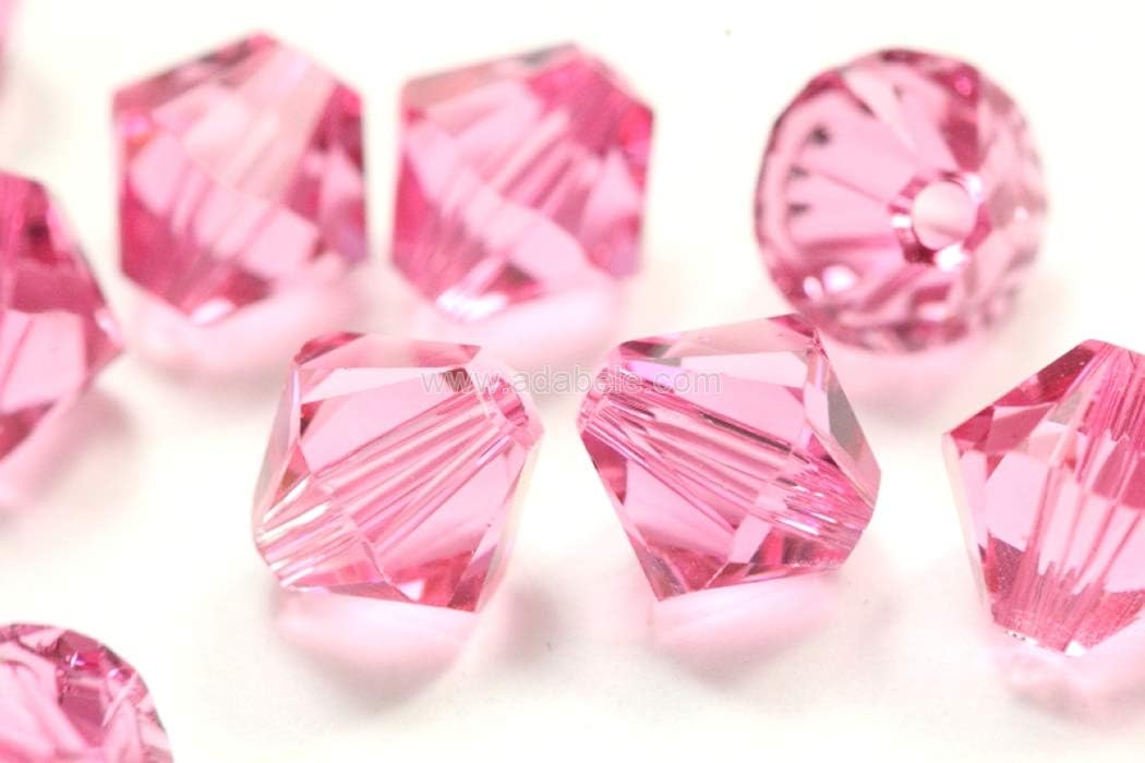 100pcs Authentic Preciosa 6mm Faceted Bicone Crystal Loose Beads Pink Rose Compatible with Swarovski 5301/5328 for DIY Jewelry Making Pre-B637 - Image 3