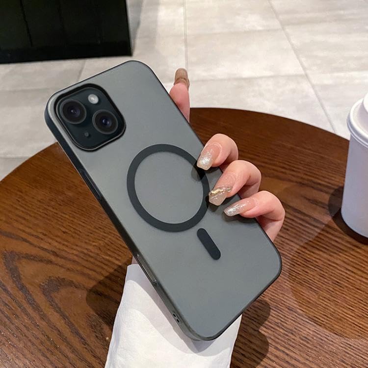 Image of COVERLY Luxury Paper Thin Case Cover for iPhone 14 Plus | Matte Finish | Compatible with magsafe | (Black, iPhone 14 Plus)