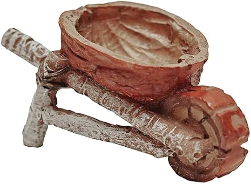 Treasure Gurus - Jardín de hadas en miniatura, nuez de nuez, abedul, carretilla, casa de muñecas al aire libre, decoración de patio