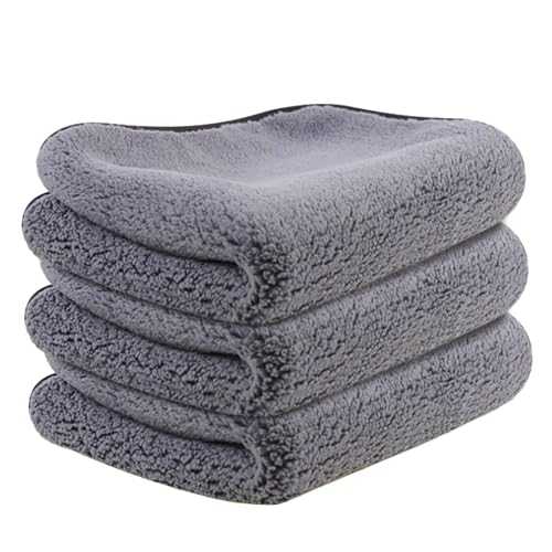 Image of Autofy 500GSM - 40cm x 40cm - [Pack of 3] - Microfiber Cloth Double Sided Microfiber Cloth for Car Lint Free Super Soft Plush Car Cleaning Cloth Sueded Edges for Scratch Free Car & Bike Cleaning