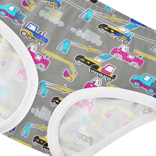 Cute Construction Vehicles Gray Toddler Underwear Floral 2t Cotton Panties for Girl Durable Underpants Briefs4