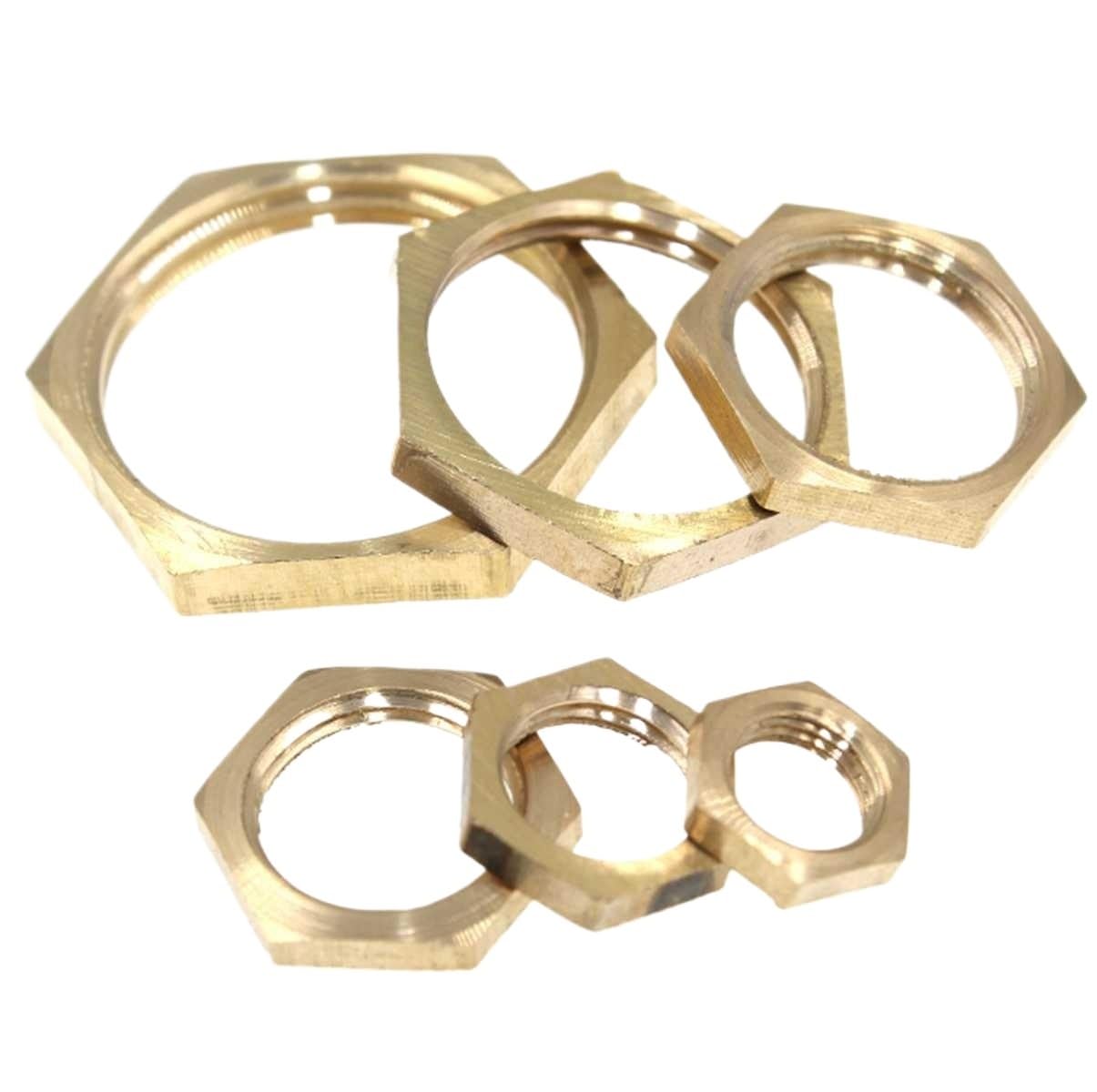 10 pz 1/8 "1/4" 3/8 "1/2" 3/4 "1" BSPP M10x1 M12x1 M12x1.25 M14x1 M14x1.5 M16x1 M20x1.5 Dadi di bloccaggio esagonali in Ottone Femmina(3/8")