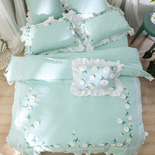 RONGXIE Embroidery Small daisy bedding set cotton bed linen sets queen king size Quilt duvet cover set cotton bedskirt