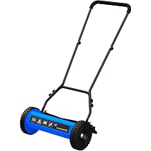 18-Inch Reel Lawn Mower with Tool-Free Blade Adjustment, 5-Blade Manual Push Lawn Mower, 5-Position Height Adjustable Hand Push Reel Mower for Larger Yards