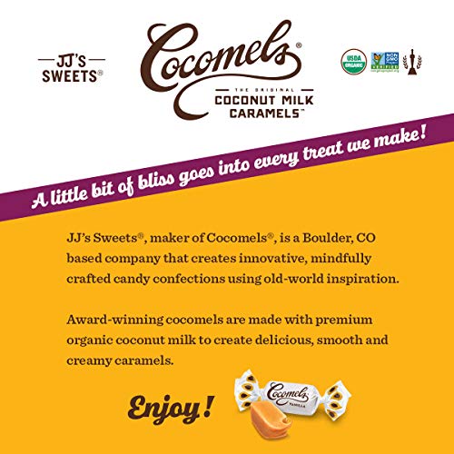 Cocomels Vanilla Coconut Milk Caramels Organic Vegan Candy, Vanilla Flavor, Pack of 6