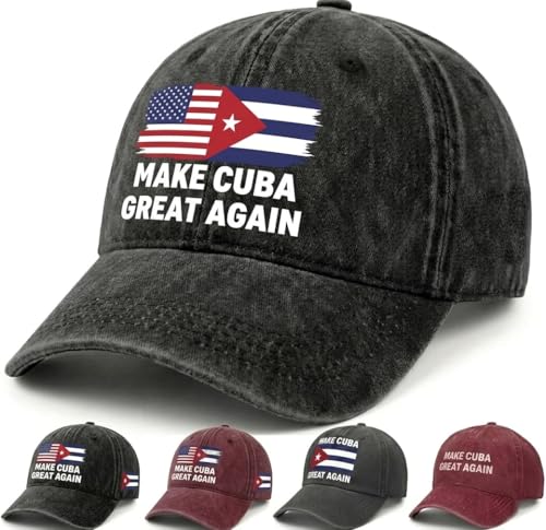 Make Cubas Great Again Hats for Men Aesthetic Washed Distressed Baseball Cap