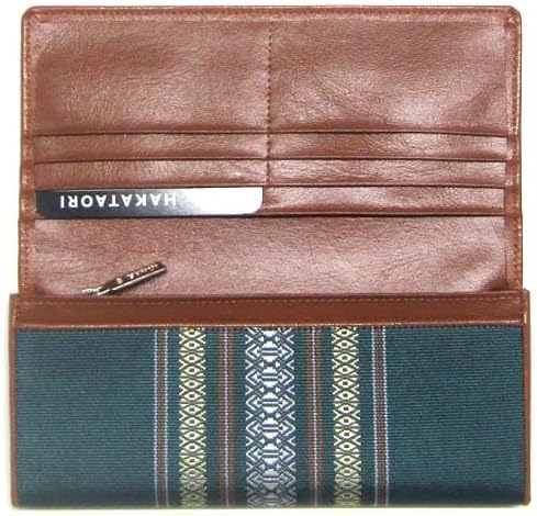 福岡県伝統工芸品 博多織 献上柄 長財布 緑色