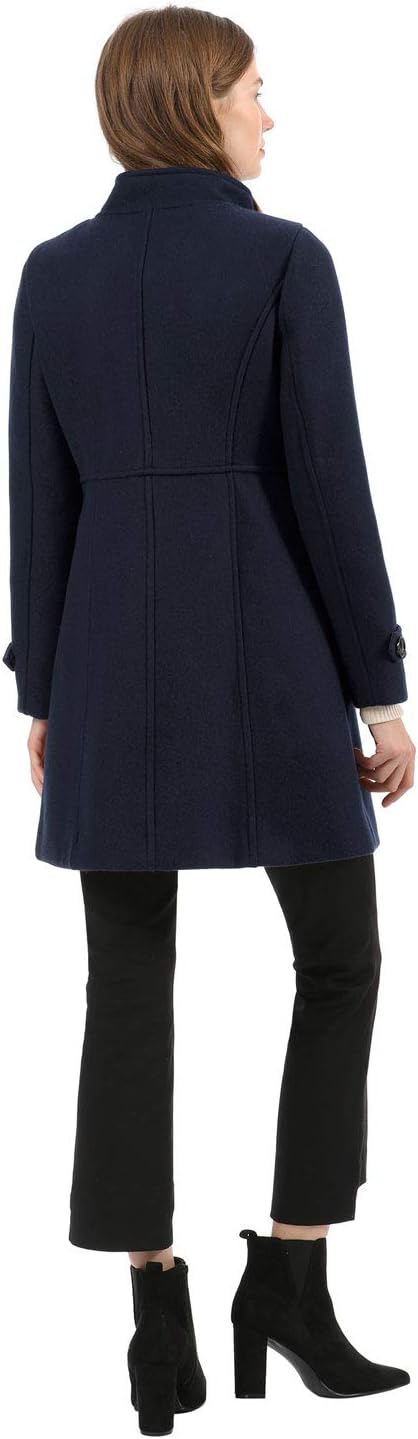 Allegra K Women's Stand Collar Double Breasted Slant Pockets Trendy Outwear Winter Coat - Image 5