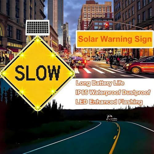 Solar-Powered Flashing LED Speed Limit Sign - 30in Aluminum, Weatherproof, Ideal for Urban Streets & Sidewalks, Enhance Safety & Visibility