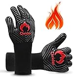 Chrider BBQ Gloves 1472°F Extreme Heat Resistant Gloves Grilling Gloves, 13' Silicone Non-Slip BBQ Mitt for Grilling, BBQ Smoker, Barbecue Gloves, Kitchen Cooking, Oven Mitts - 1 Pair