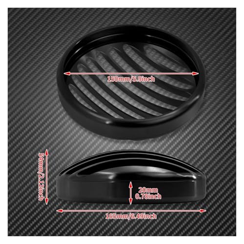 Grille de phare moto 5 3/4 pouces noire en acier pour Sportster 883