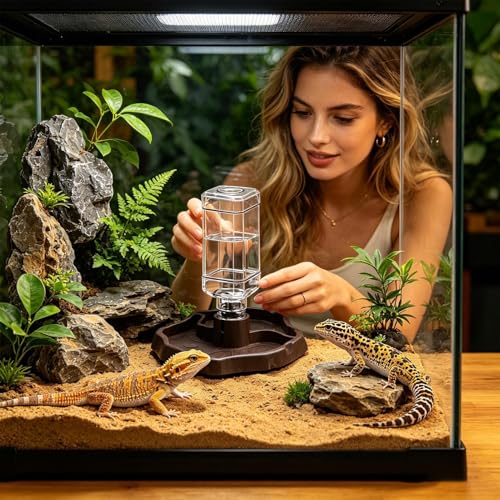 Genérico Wassertränke für Reptilien, zerlegbar, unzerbrechlich, für Eidechsen, für Gecko, Schlange, Schildkröte, Frosch, Haustiere, Chamäleon, Terrarium, Tank, Haus-6
