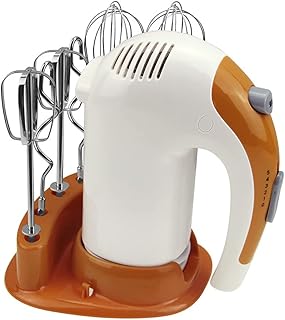 Karid Mélangeur À Main Électrique À 5 Vitesses, Mélangeur À Main avec Support - Robot Culinaire 300 W avec Batteur/Crochet Pétrisseur/Fouet Et 3 Accessoires en Acier Inoxydable