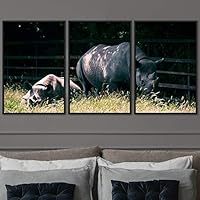 3 Piece Framed Canvas Wall Art Wild Animals Dramatic Hallway Canvas Prints Home Artwork Decoration for Living Room,Bedroom - 16