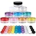 Beauticom 40 Pieces 3G/3ML Empty Clear Container Jars with MultiColor Lids for Powder Makeup, Cream, Lotion, Lip Balm/Gloss, Cosmetic Samples