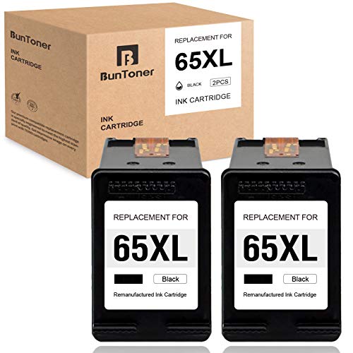 BUNTONER Remanufactured Ink Cartridges Replacement for HP 65 65XL use with HP DeskJet 3755 2652 2622 2655 3752 3720 2600 2636 3722 3758 2621 2624 2634 (Black, 2-Pack)