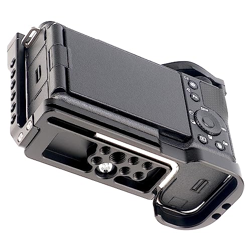 Image of Foto4easy zv-e1 cage for Sony ZV-E1 Camera,Quick Release Plate for Arca-Swiss,1 /4 inch & 3 /8 inch Screw Holes and NATO Rail for Camera Accessories