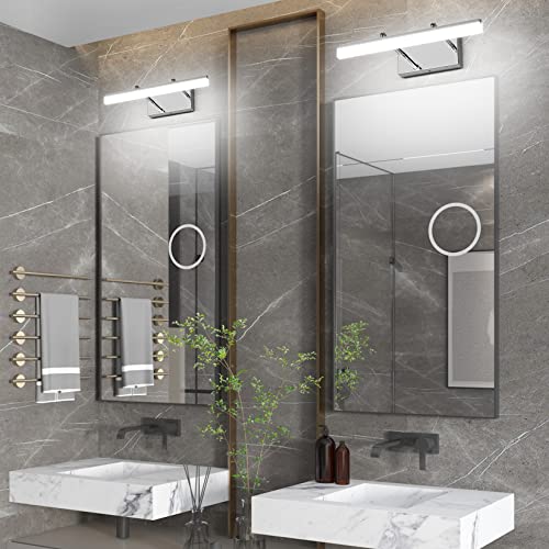 Image of Aipsun 15.7 inch LED Vanity Lights Adjustable Bathroom Wall Light Bathroom Lighting Fixture Over Mirror Chrome Modern Vanity Lighting 5500K