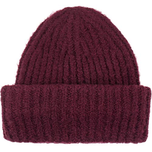 UNDER ZERO UO Women's Warm Spicy Red Knitted Rib Beanie Hat