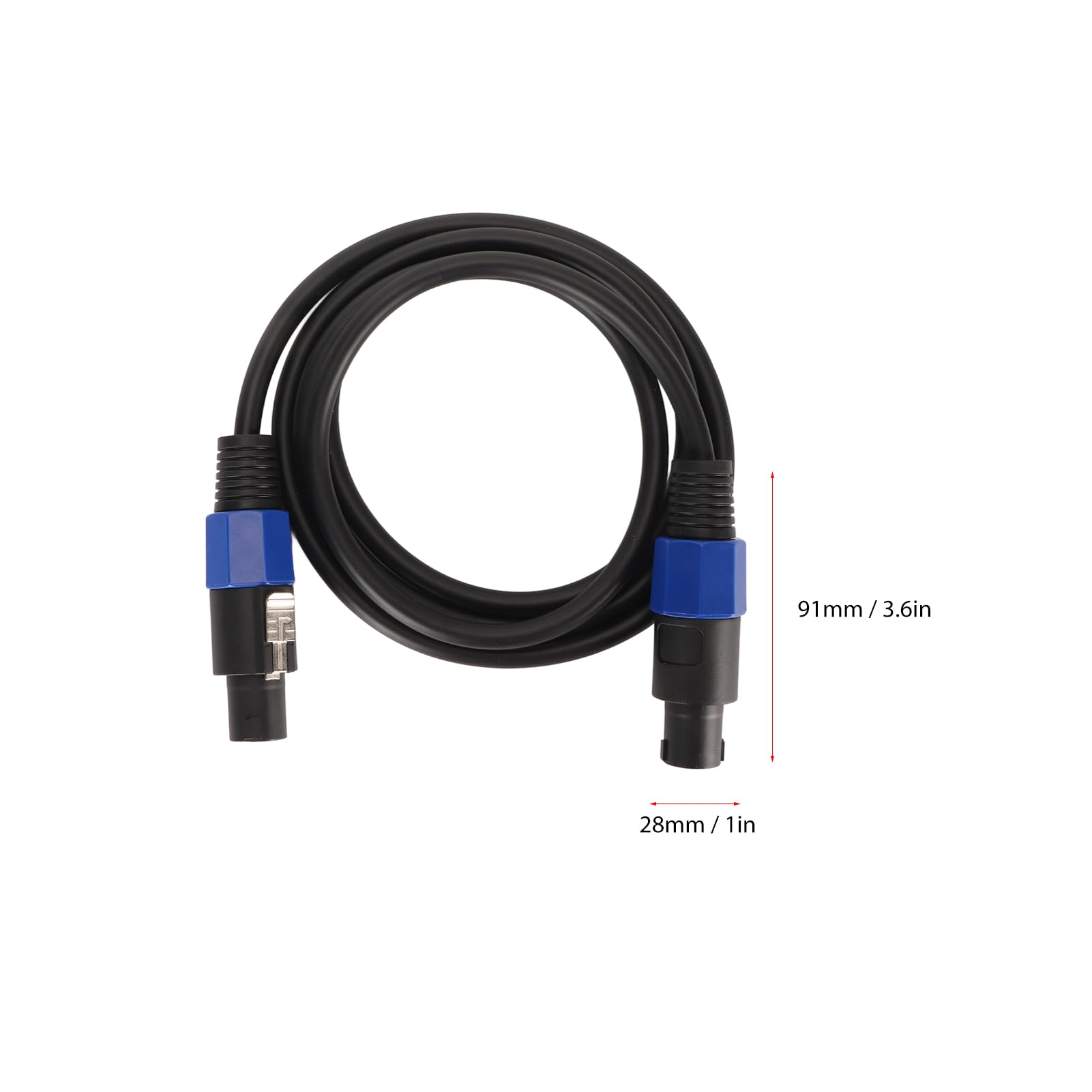 Cavo Speakon-Speakon, Cavo di Collegamento Altoparlante, Maschio-maschio, di Aggancio Twist Lock, Plug & Play per Altoparlante Subwoofer Stage Home (25FT)