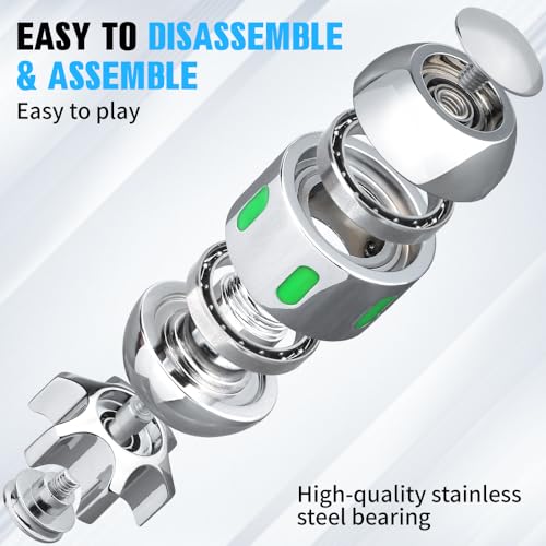 Image of Dilabnba Atomic Bomb Fidget Spinner Toy for Kid Adult, Metal Fidget Spin Sensory Focus Gyro Toy, Fingears Party Stuff EDC Office Desktop, Gifts for Men Women(Sliver)