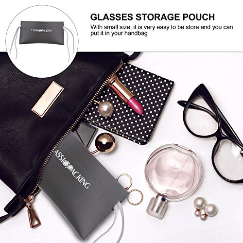 Hemoton Estojos para Ã“culos de Sol de Couro Com Cordão Duplo Pu Bolsas Bolsas para Ã“culos Ã“culos