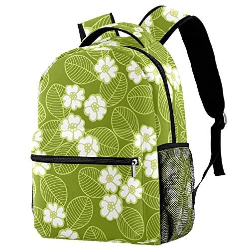 Sac à dos floral vert et multicolore pour étudiant et voyage