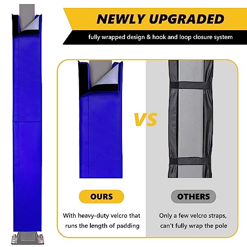 Image of 72 inch Tall Basketball Pole Pads, All-Weather Square Basketball Pole Padding Outdoor, 2 inch Thick Heavy Duty Wrap-Around Protective Pads for Fixed Height & Adjustable Basketball Hoop Poles