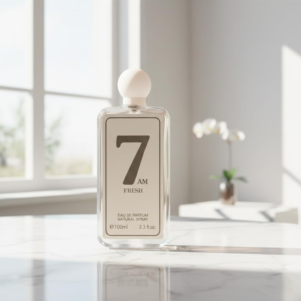 7am FRESH & 7pm ELIXIR Fragrance Combo Pack Eau de Parfum Cologne for Men 3.3oz/100ml, Natural Spray, Long Lasting. Plus 2 Refillable 5ml Travel Spray Bottles.