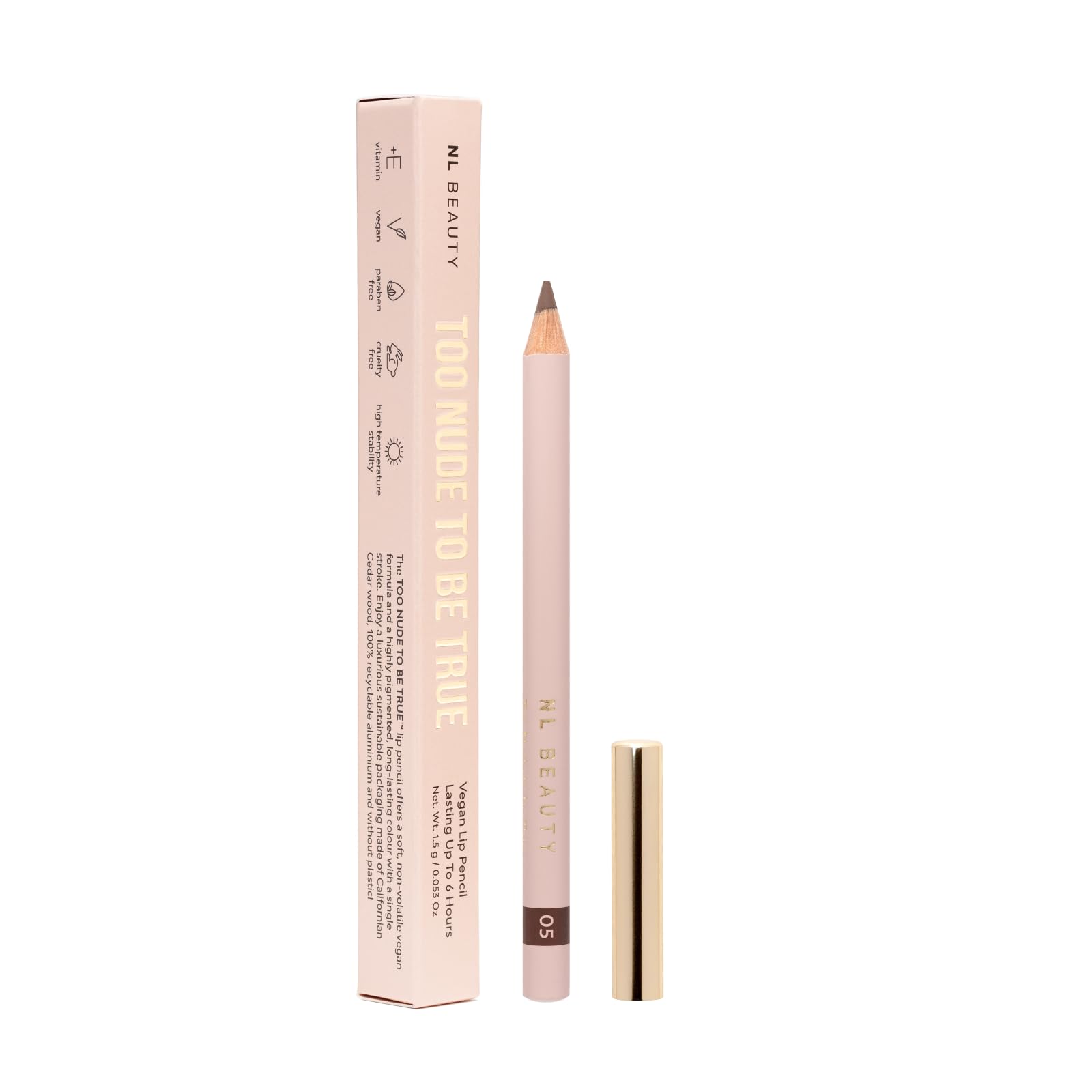 NL Beauty No. 05 THE NEW NUDE 1,5 g. – Long-Lasting Lipliner – Delineador de Labios de Larga Duración enriquecido con Vitamina E - TOO NUDE TO BE TRUE