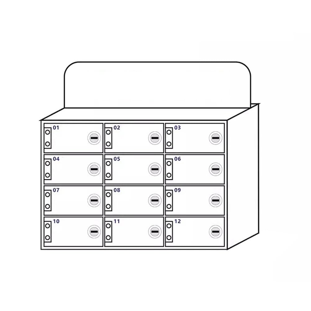 Handy-Schließfach Box Acryl Silber Wandmontiert 12 Slots Büro Schule Klassenzimmer