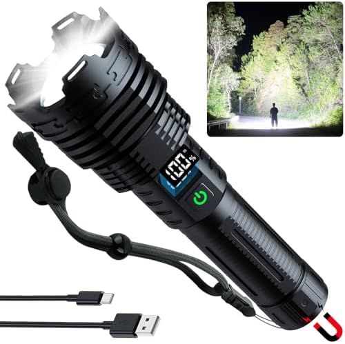 FUROLD Rechargeable LED Flashlights High Lumens, 900,000 Super Bright ...