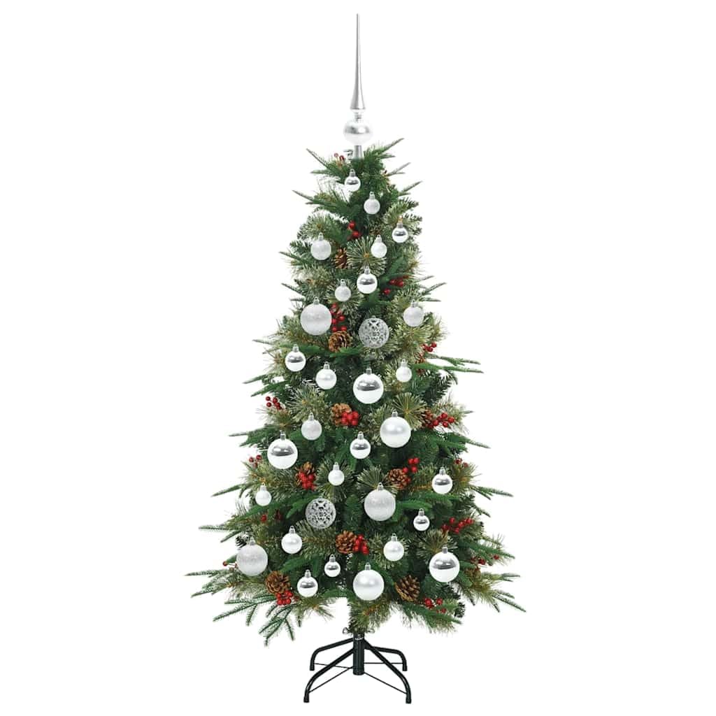 Sztuczna składana choinka zielona, 120 cm, z 150 diodami LED o ciepłej białej barwie, PE i PCW, do użytku wewnątrz i na zewnątrz