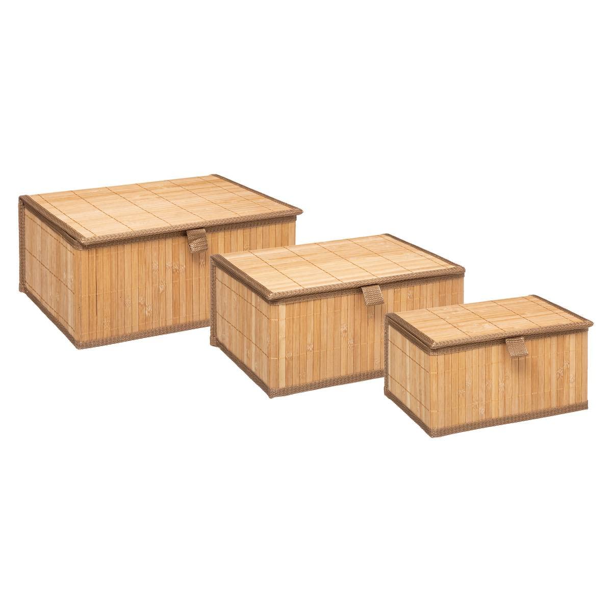 5five - 3 boîtes de rangement bambou