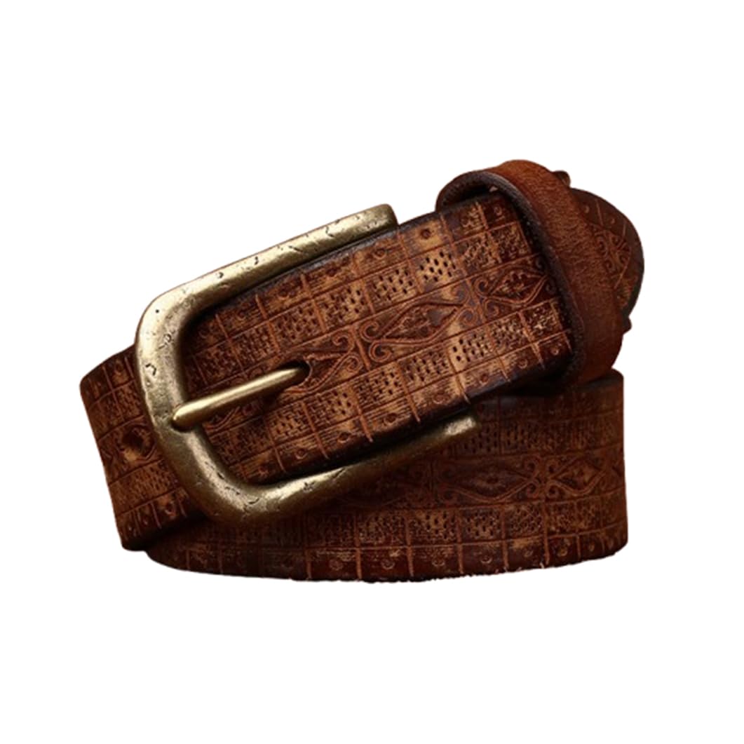Ceinture cuir pleine fleur抗变形厚度5mm手雕花卉复古皮带 - 8