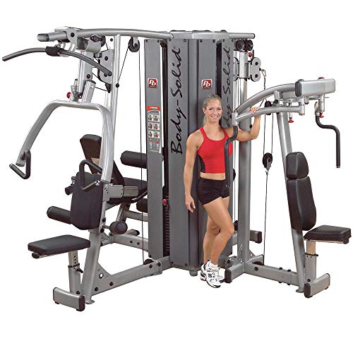 Body Solid (DGYM) Pro Dual Modular 4-Stack Gym System, All in One Strength Training Complete Body Workout Functional Trainer Machine for Home and Commercial Gym