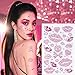 Sparkling Pink Valentine's Day Face Gems Stickers - 2 Sheets of Diamond Lip & Heart Face Tattoos for Valentine's Party, Concert Festival Makeup (Crystal Red Lips)