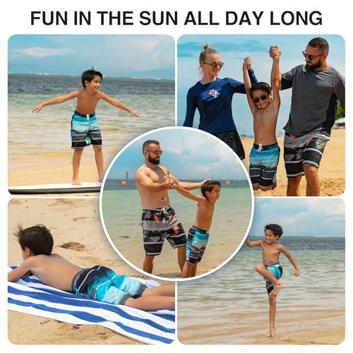 Image of Kanu Surf Boys' Toddler Vector Plaid Swim Trunks