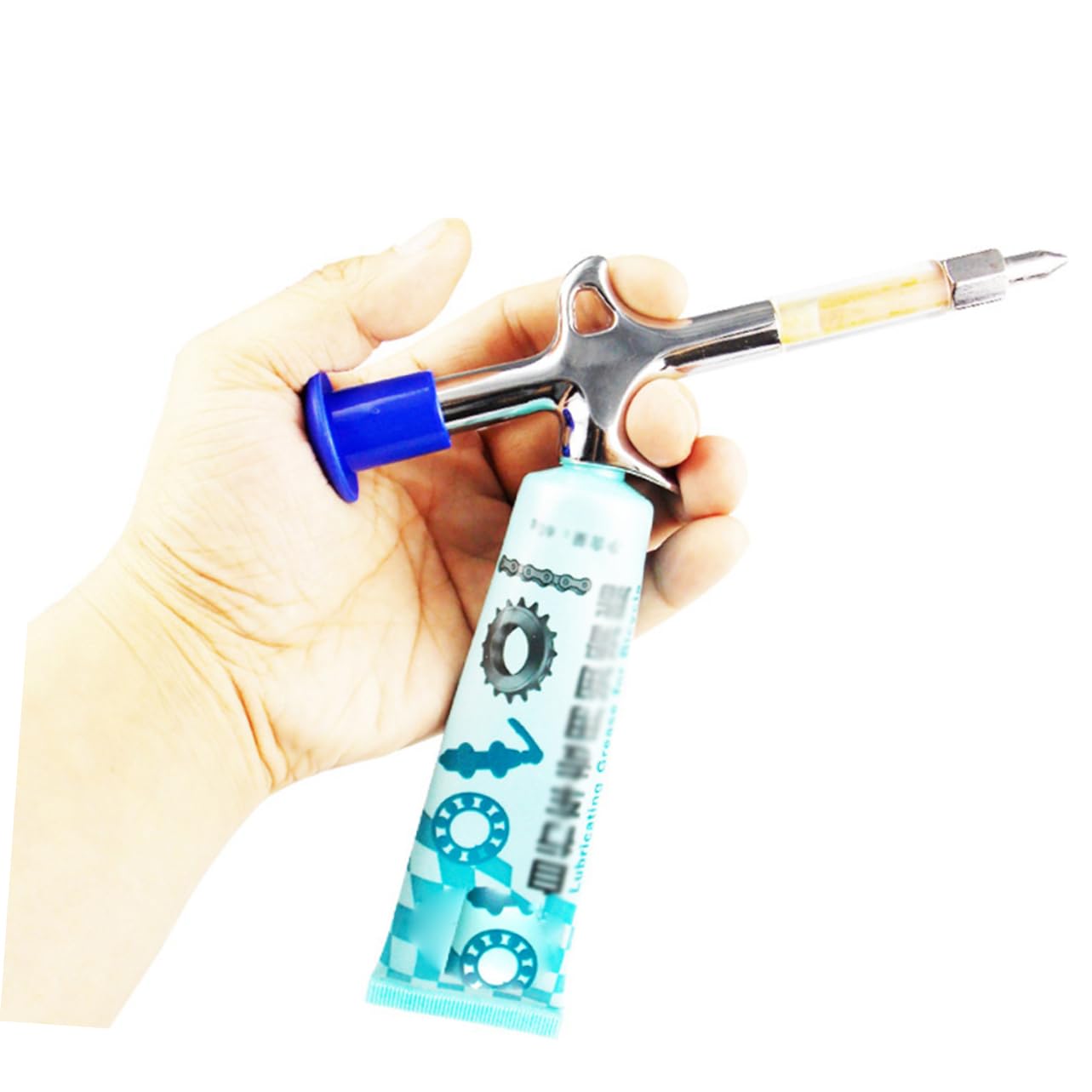 Healifty Bike Grease Injector Lubricating Oiler for Mountain and Road Ergonomic Design for for Pedals Hubs Bearings and More and High-Temperature Resistant