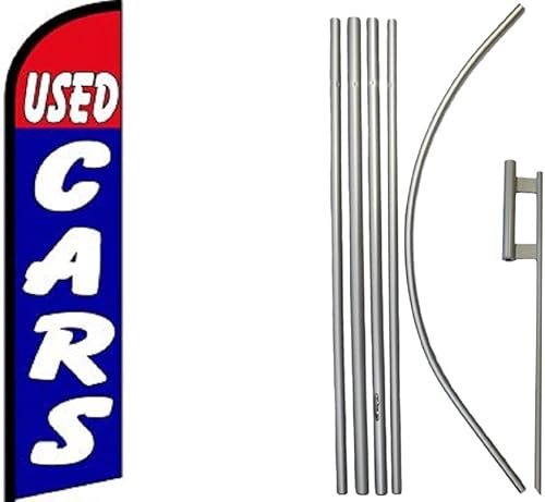 Premium Used Cars Red Windless Flag & 16ft Flagpole KitGround