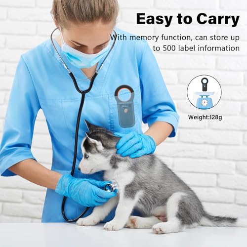 Haustier Mikrochipscann, Wiederaufladbarer USB Tierchip Lesegerät Chipleser Hunde Chip Scanner Katze ISO11784/(85) FDX-B/EMID Mikrochip Lesegerät für Hunde/Katze
