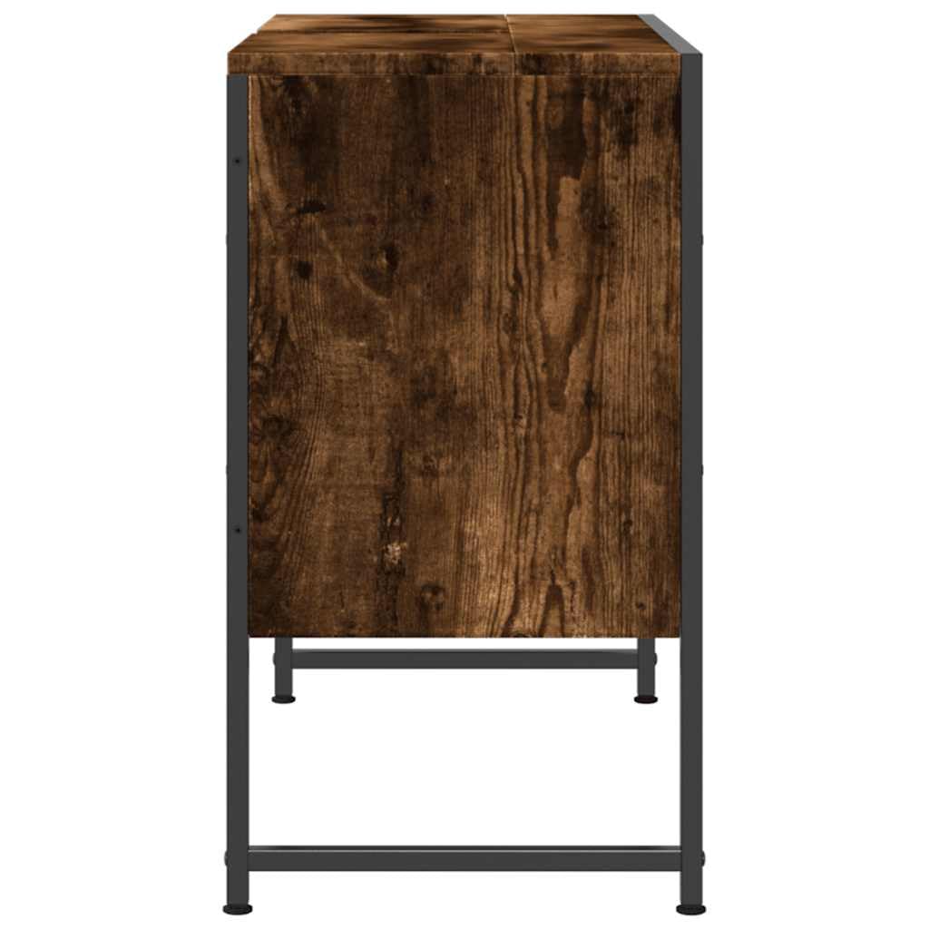 Mobile sottolavabo in rovere affumicato, 80 x 33 x 60 cm, mobile da