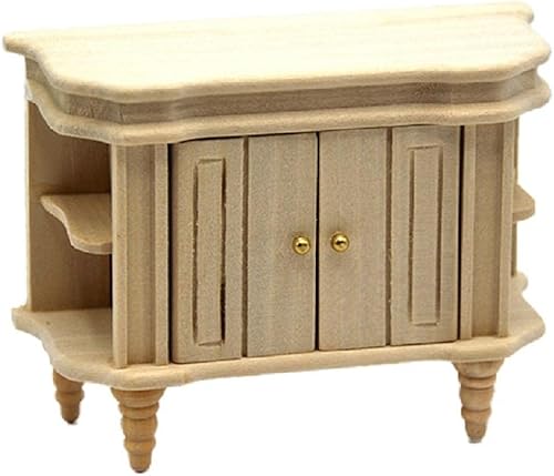 Melody Jane Dolls Houses Aparador de madera desnuda para casa de muñecas, muebles de comedor en miniatura, escala 1:12