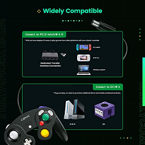 Cipon Gamecube Controller, Wired Controller Gamepad Compatible with